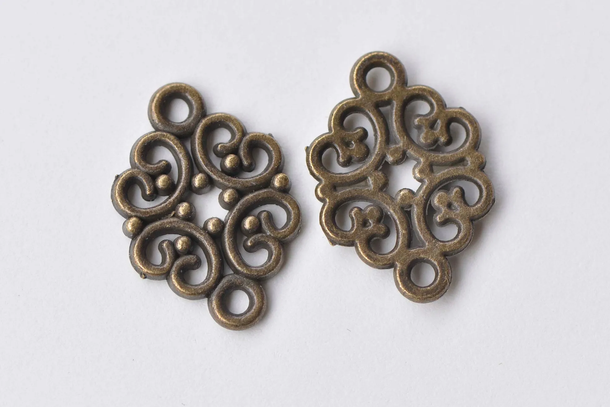 Antique Bronze Filigree Connector 13x20mm Set of 30 A5793