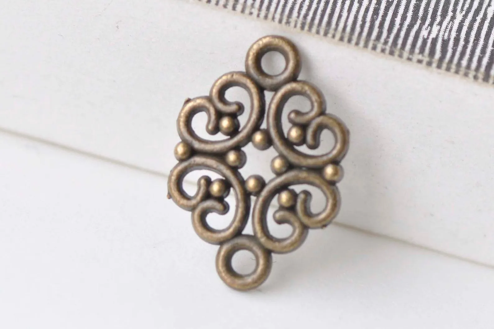 Antique Bronze Filigree Connector 13x20mm Set of 30 A5793