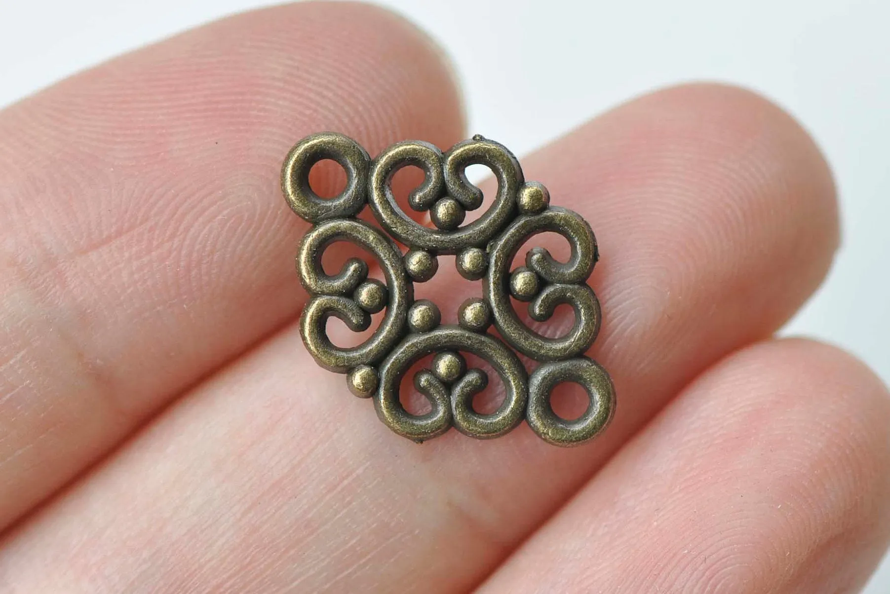Antique Bronze Filigree Connector 13x20mm Set of 30 A5793