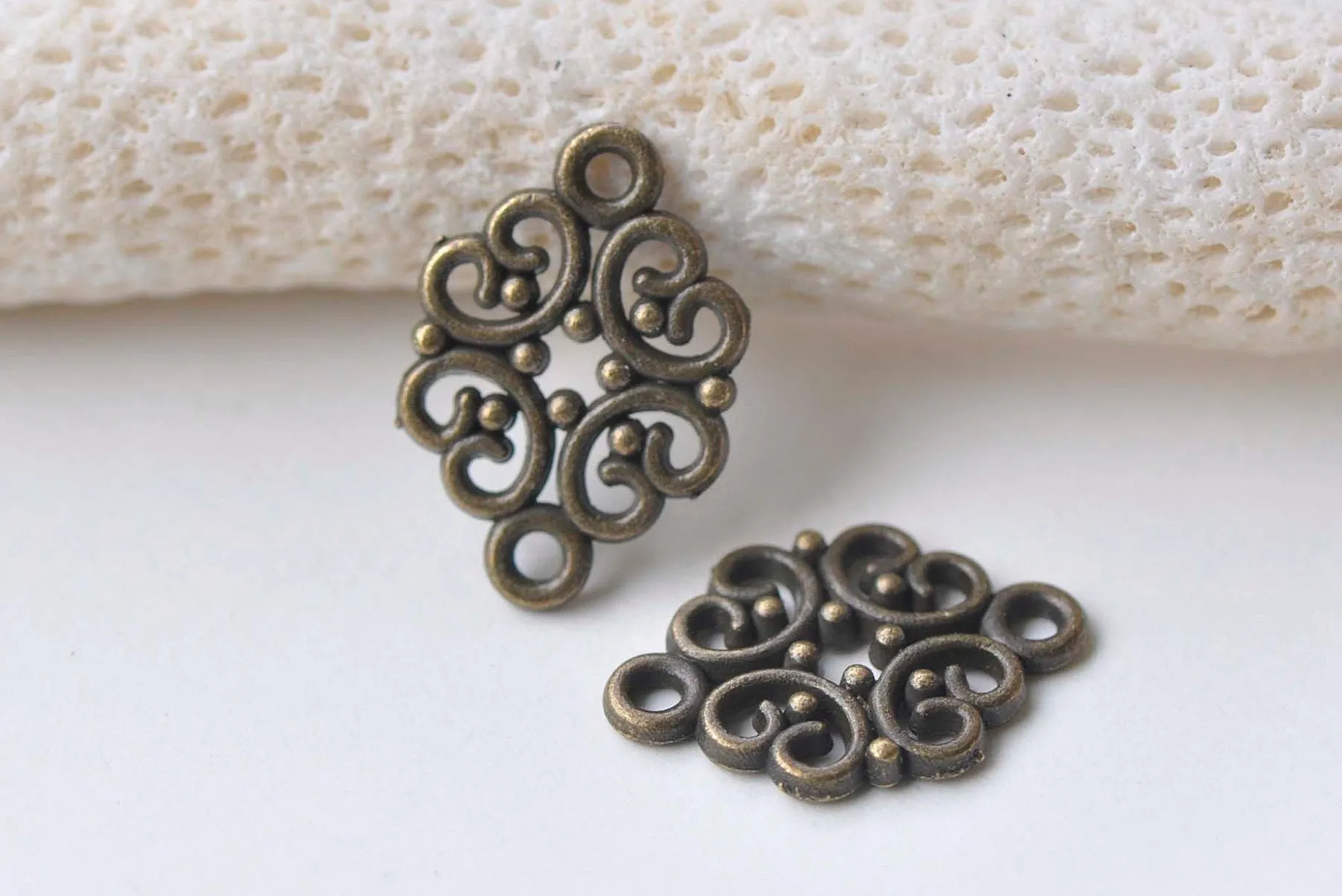 Antique Bronze Filigree Connector 13x20mm Set of 30 A5793