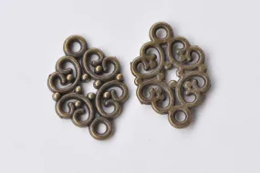 Antique Bronze Filigree Connector 13x20mm Set of 30 A5793