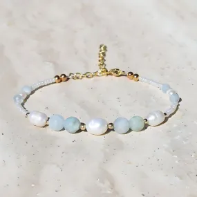 Aquamarine and Pearl Bracelet