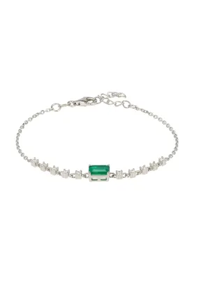 Claudia Gemstone Bracelet Silver Colombian Emerald