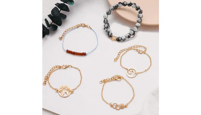 Cleaning Our Oceans Marble 5 Piece Bracelet Set