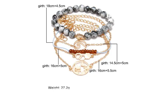 Cleaning Our Oceans Marble 5 Piece Bracelet Set
