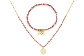 Dash Pink Tourmaline Necklace and Bracelet Set