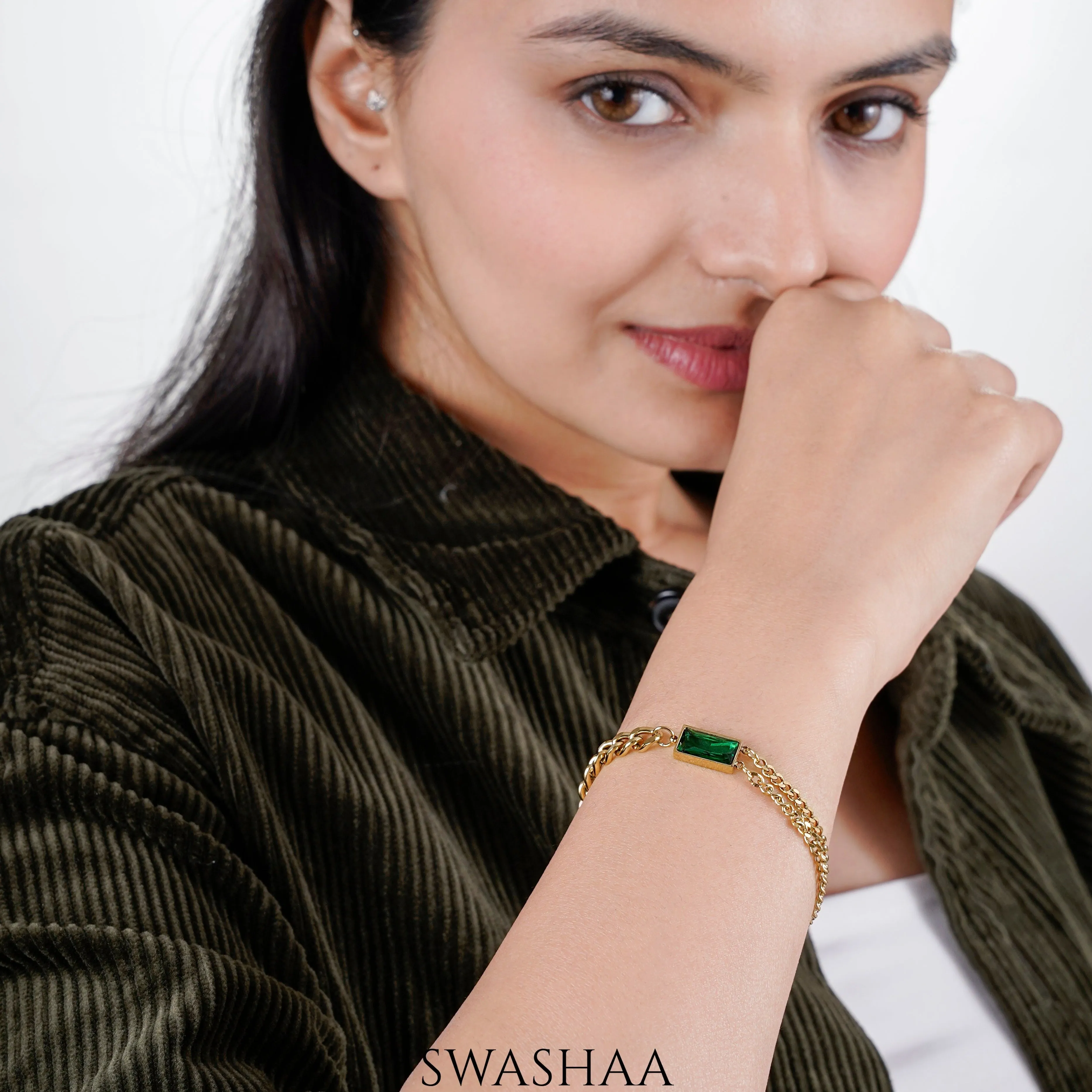 Disna Emarald 18K Gold Plated Bracelet