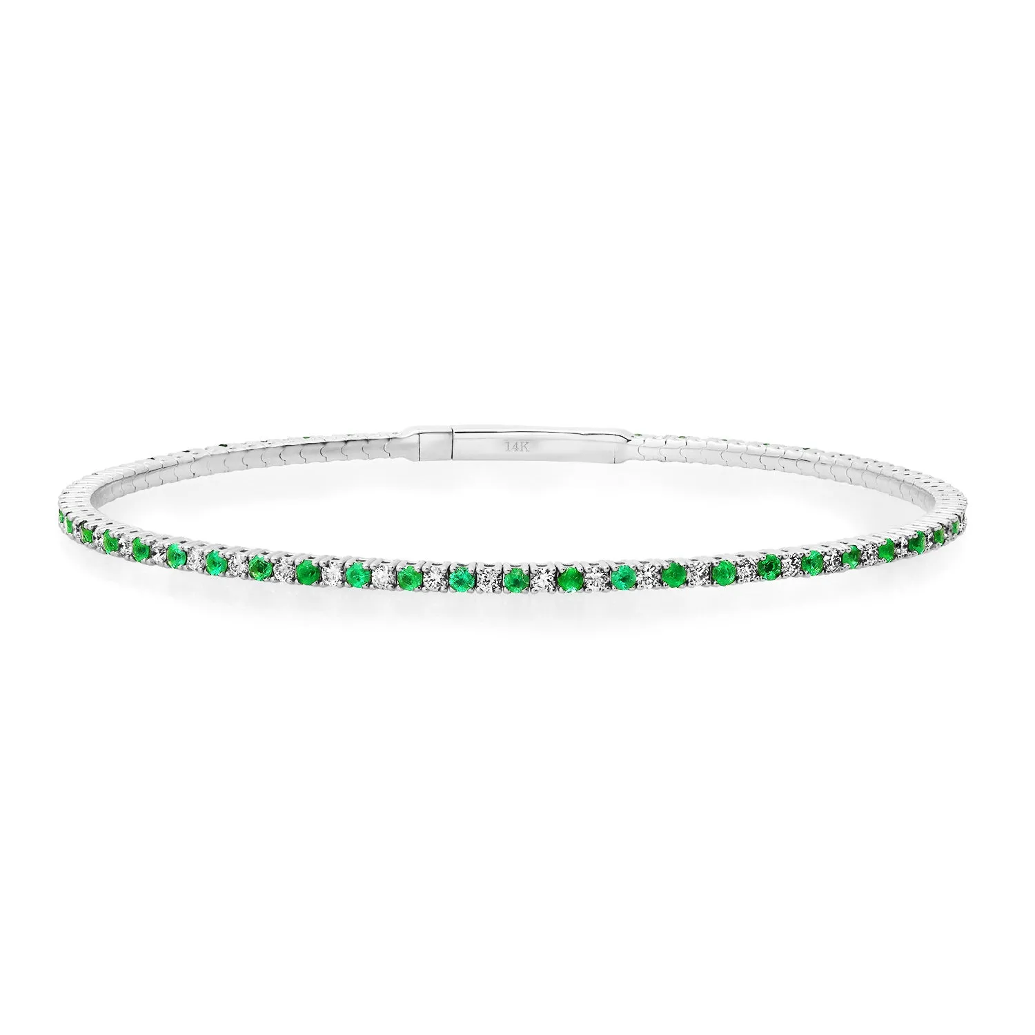 Emerald & Diamond Eternity Flex Bracelet