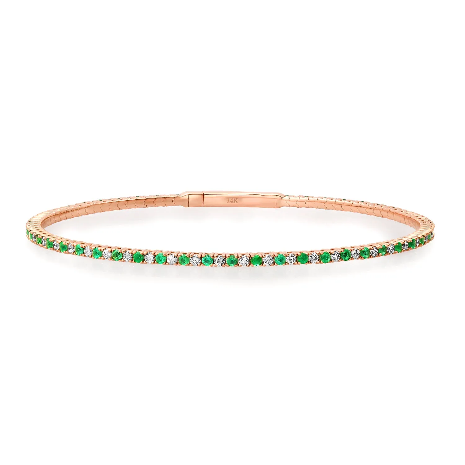 Emerald & Diamond Eternity Flex Bracelet