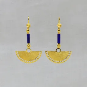 Gold Vermeil and Gemstone Fan Earrings