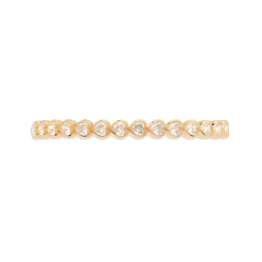 Heart Bezel 14K Gold Vermeil Bangle