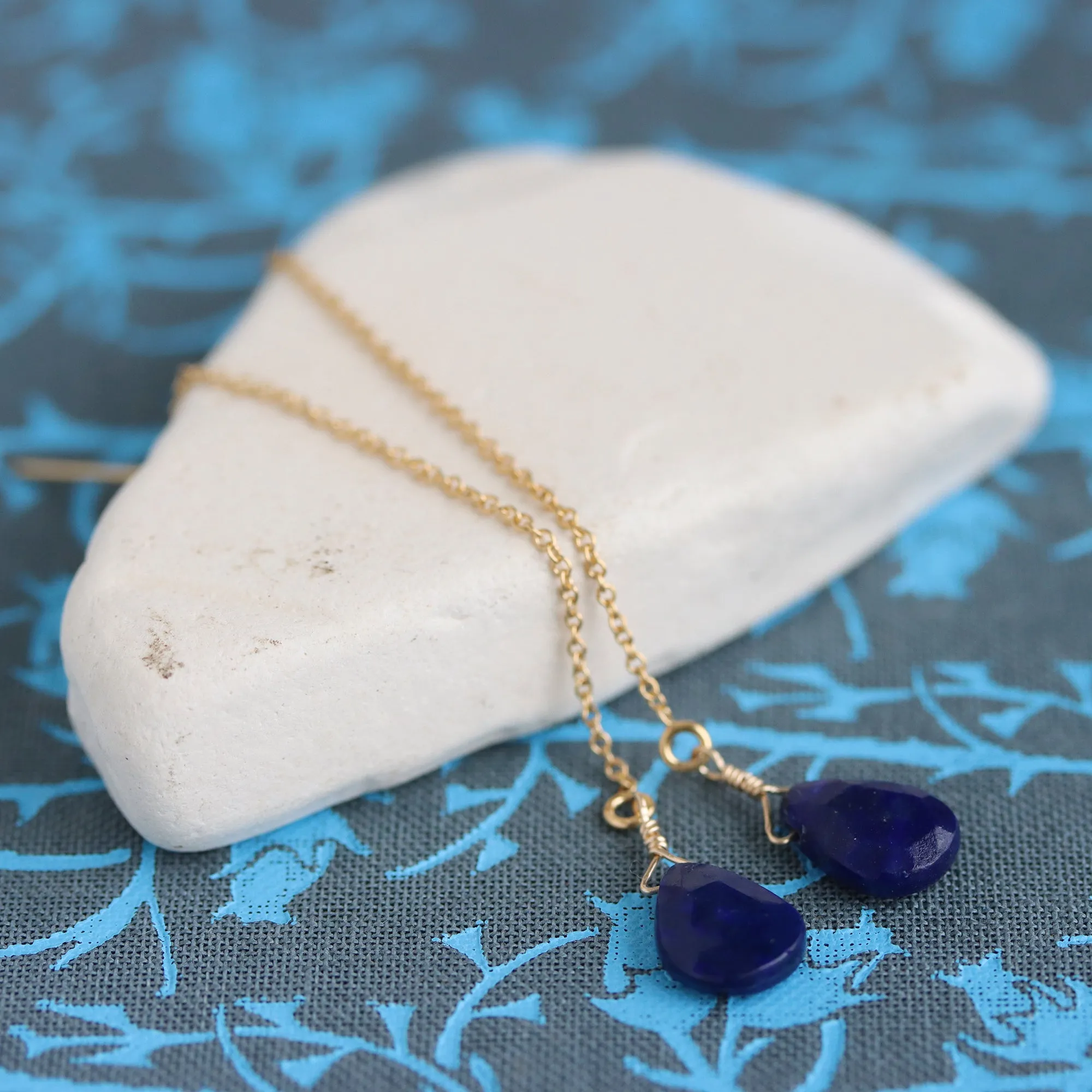 Lapis Lazuli Threader Earrings