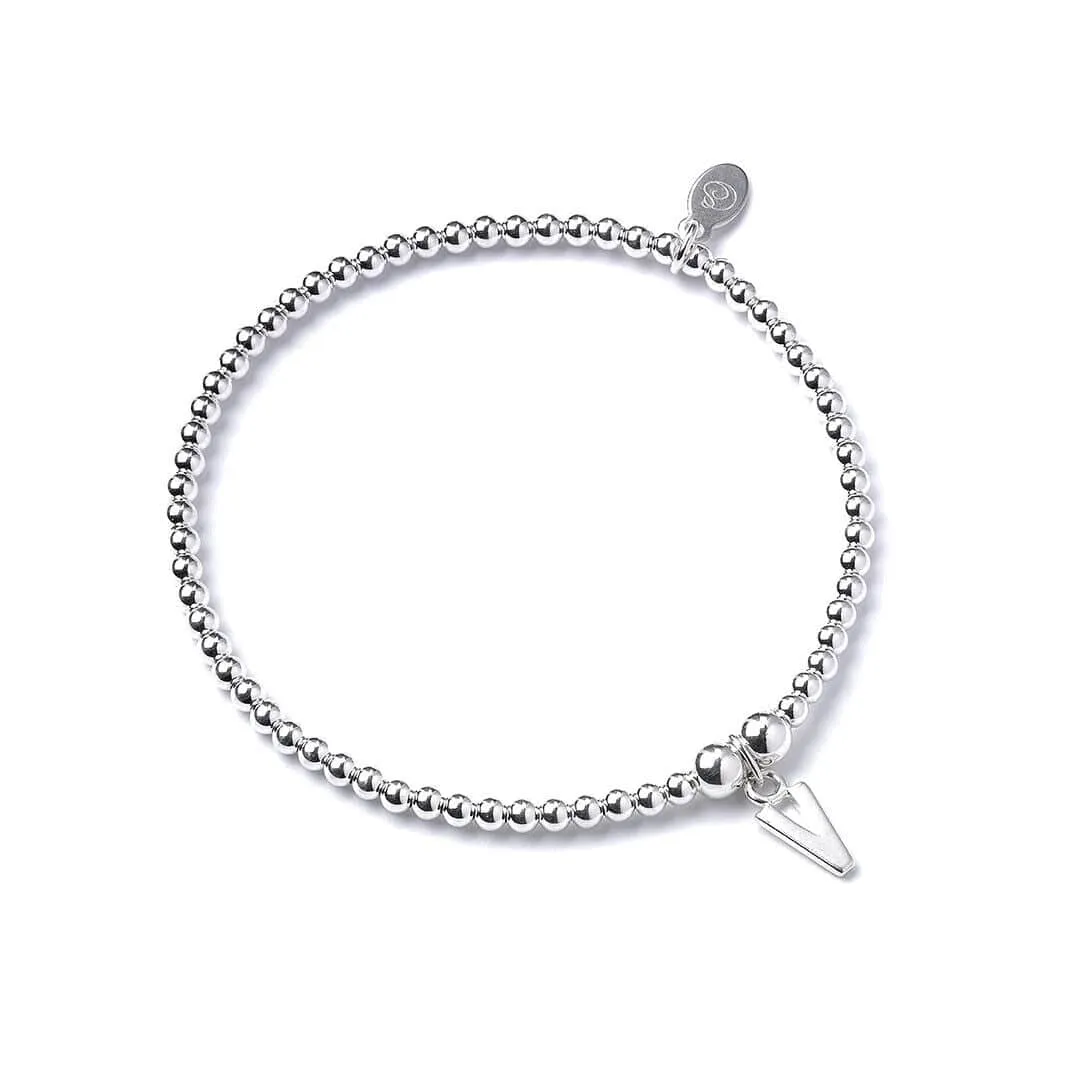 Letter Initial Sterling Silver Ball Bead Bracelet