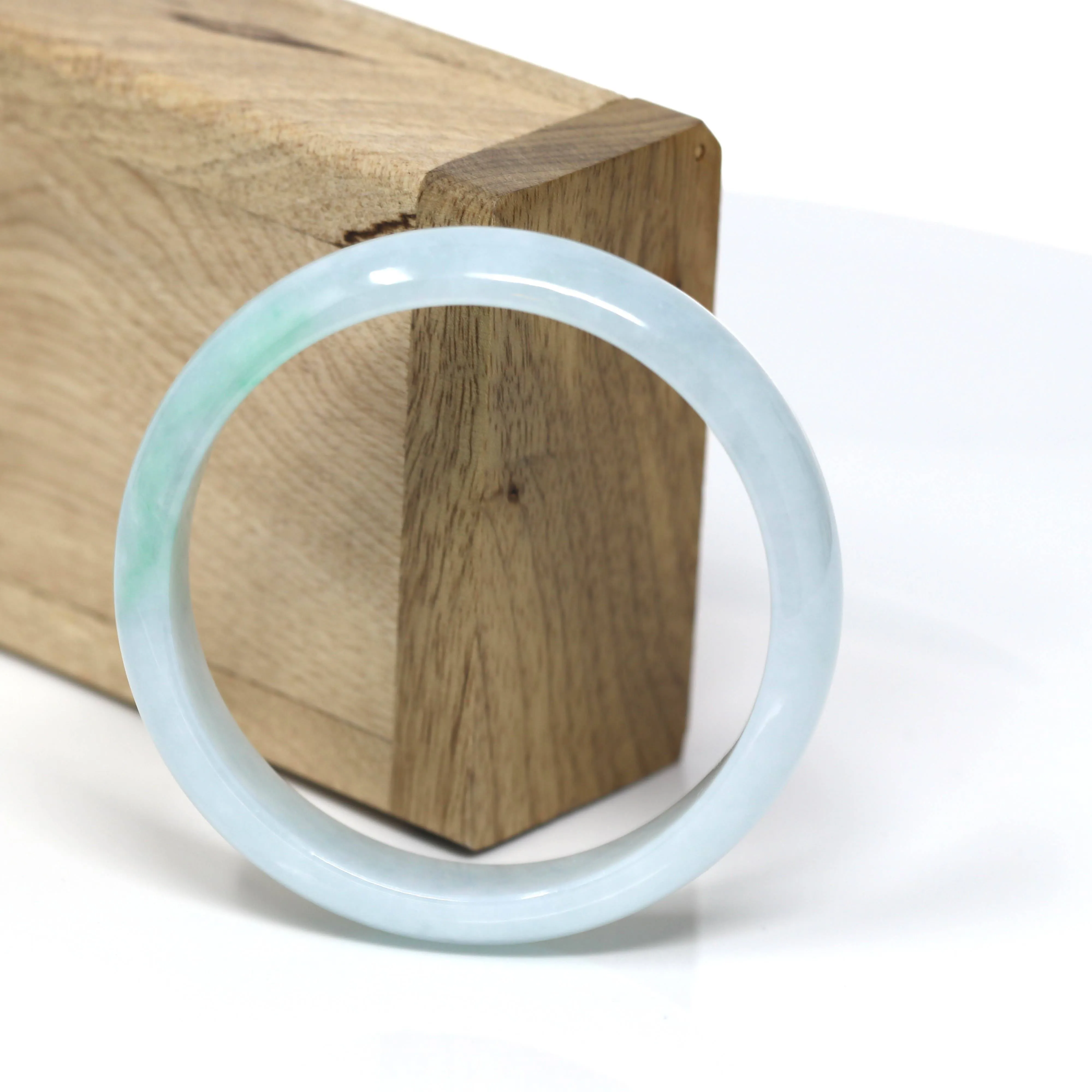 Natural Burmese Jadeite Jade Bangle Bracelet ( 55.4 mm )#473