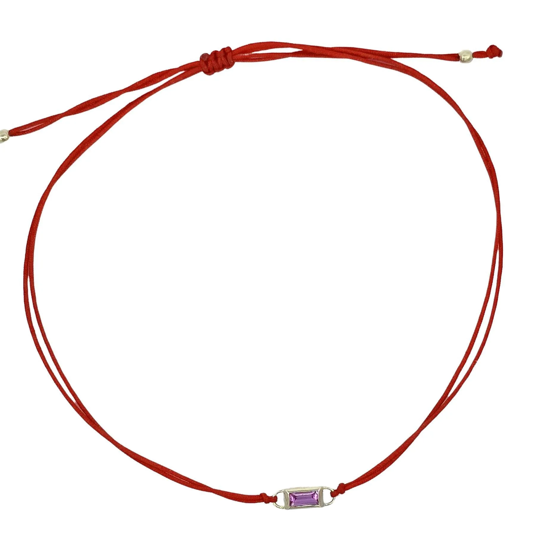 Red String Cord Bracelet with 14kt Solid Gold Sapphire  Pendant