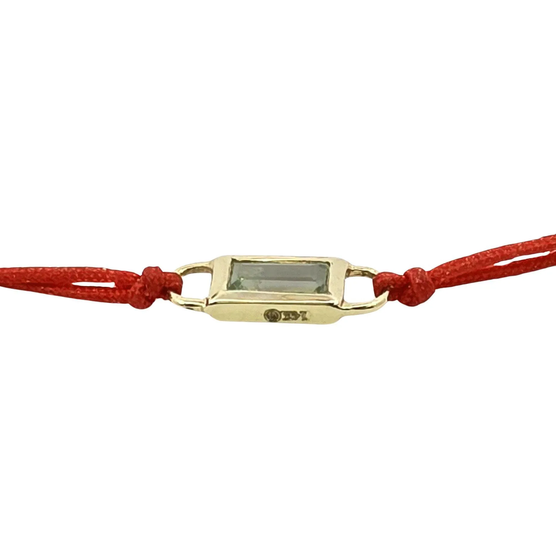 Red String Cord Bracelet with 14kt Solid Gold Sapphire  Pendant