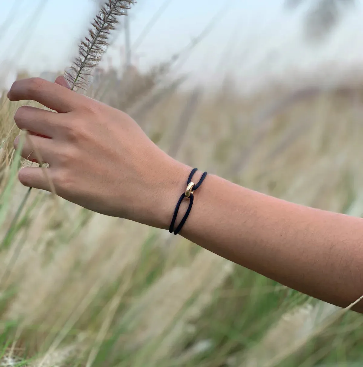 Wecord Golden Soho Cord Bracelet - Black